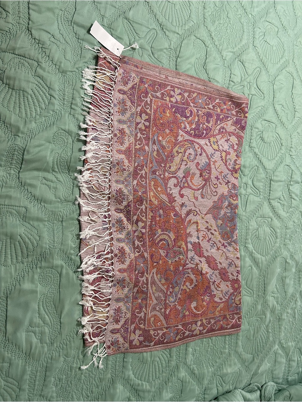 NWT Multicolor Paisley Pashmina Wrap/Scarf with Fringe - Brand Unspecified